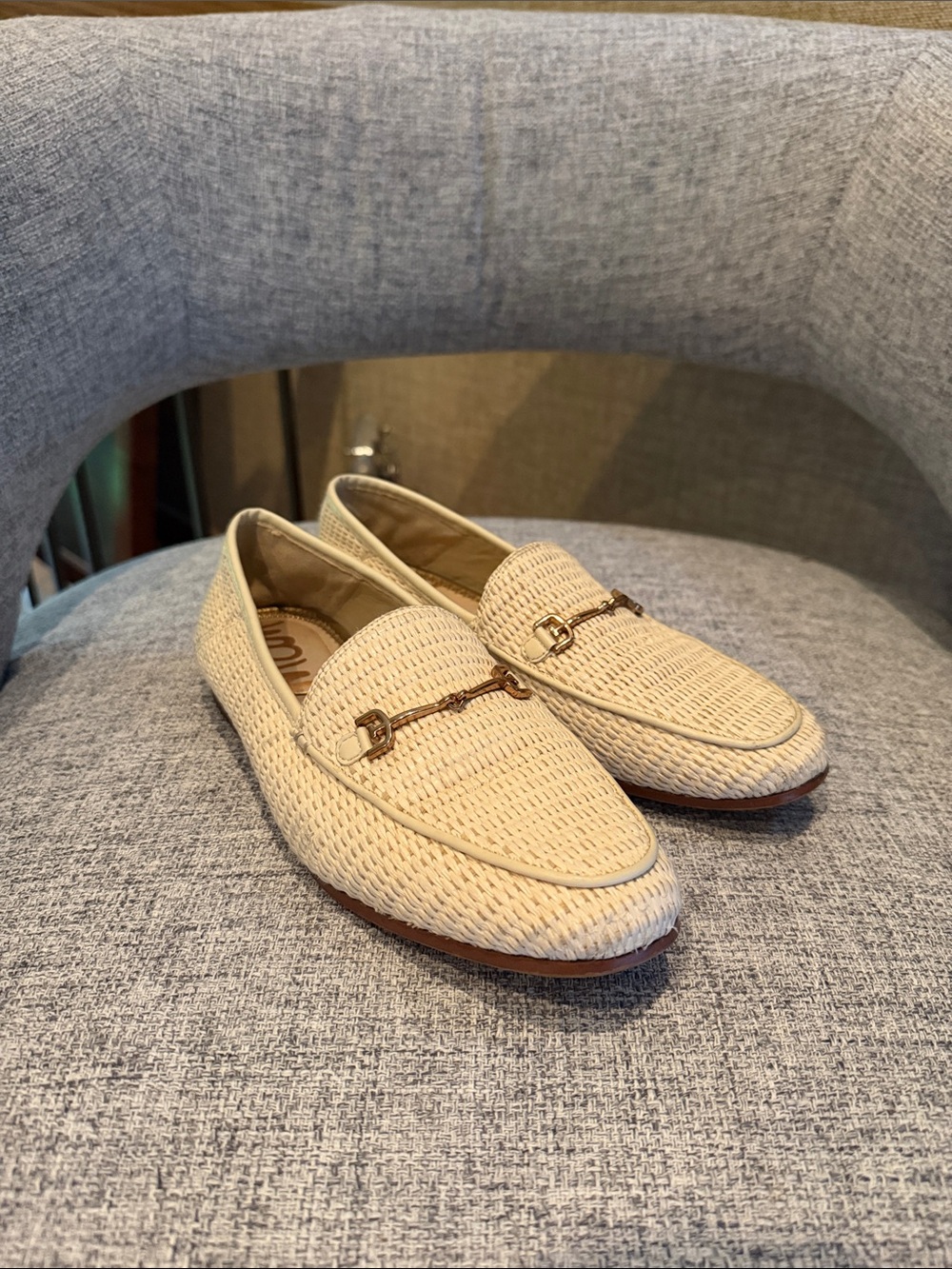 SAM EDELMAN LORAINE LOAFER LINEN RAFFIA - Picture 3 of 6